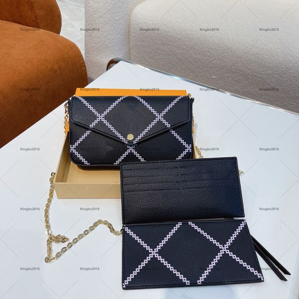 3pcs set women shoulder bag chain strap crossbody black white yellow floral leather ladies flap purse clutch bags totes wallet with box and
3pcs set women shoulder bag chain strap crossbody black white yellow floral leather ladies flap purse clutch bags totes wallet with box and