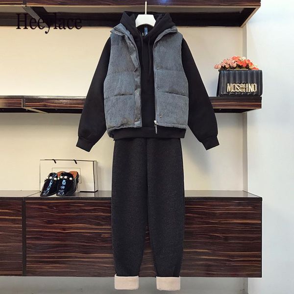 women's two piece pants plus size women winter thick warm 3 set for hooded sweatshirt+corduroy vest and woolen long korean clothes, White
women's two piece pants plus size women winter thick warm 3 set for hooded sweatshirt+corduroy vest and woolen long korean clothes, White