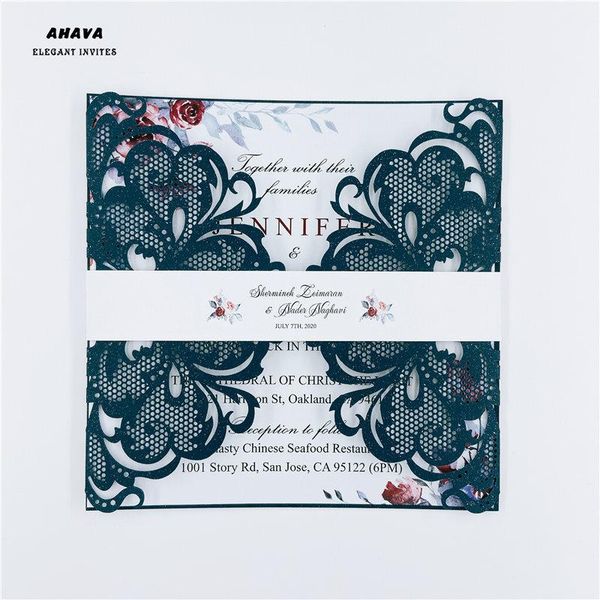 greeting cards 50Ã dark navy laser cut wedding invitations card lace elegant with belly band envelopes party decoration
greeting cards 50Ã dark navy laser cut wedding invitations card lace elegant with belly band envelopes party decoration