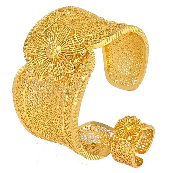 bangle dubai wide for women 24k gold color luxury african india bracelet with ring saudi arabia bridal wedding banquet gifts, Black
bangle dubai wide for women 24k gold color luxury african india bracelet with ring saudi arabia bridal wedding banquet gifts, Black