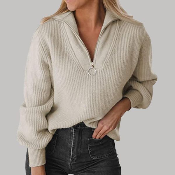 women's sweaters vintage women autumn winter sweater oversized pullover v neck long sleeve with half zip solid jumper korean clothes, White;black
women's sweaters vintage women autumn winter sweater oversized pullover v neck long sleeve with half zip solid jumper korean clothes, White;black