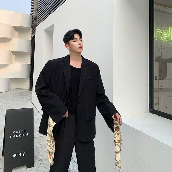 men's suits & blazers wear tide koean casual suit coat for male 2021 autumn loose simple long sleeve big size with belt, White;black
men's suits & blazers wear tide koean casual suit coat for male 2021 autumn loose simple long sleeve big size with belt, White;black