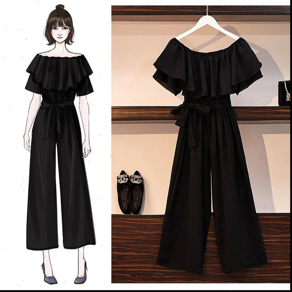 ruffles summer jumpsuits with belt elegant off shoulder jumpsuits long overalls romper women black jumpsuits plus size, Black;white
ruffles summer jumpsuits with belt elegant off shoulder jumpsuits long overalls romper women black jumpsuits plus size, Black;white
