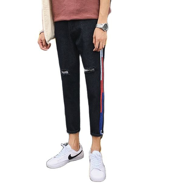 japanese and korean version of holed loose harun straight jeans japanese retro harajuku bf spring and autumn men's capris, Blue
japanese and korean version of holed loose harun straight jeans japanese retro harajuku bf spring and autumn men's capris, Blue