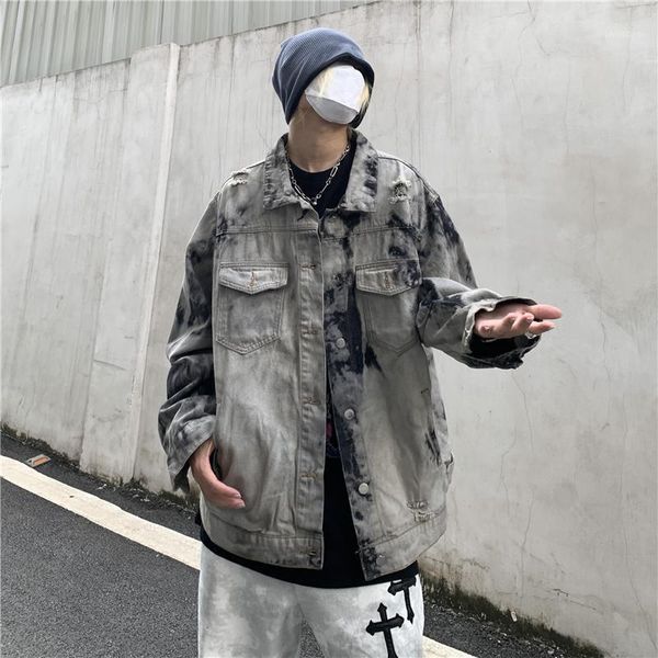 men's jackets casual loose jacket washed denim coat distressed leisure outwear k8, Black;brown
men's jackets casual loose jacket washed denim coat distressed leisure outwear k8, Black;brown