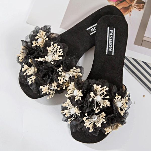 female fashion summer soft flats sandals camellia flower sweet flip flops beautiful flower summer outdoor slippers, Black
female fashion summer soft flats sandals camellia flower sweet flip flops beautiful flower summer outdoor slippers, Black