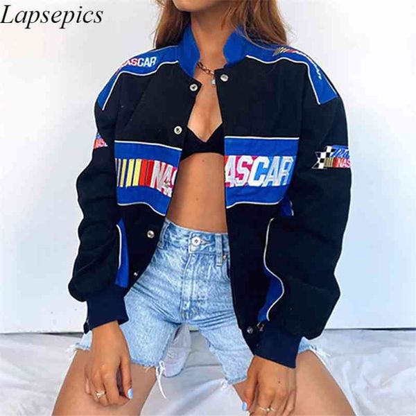 s-2xl spring sports style blue printed casual loose coat women jacket colorblock jackets for techwear 210922, Black;brown
s-2xl spring sports style blue printed casual loose coat women jacket colorblock jackets for techwear 210922, Black;brown
