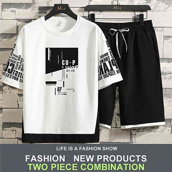 men's casual t-shirt set korean youth short sleeve shorts summer sportswear loose wear ventilation comfortable deals 210716, White;black
men's casual t-shirt set korean youth short sleeve shorts summer sportswear loose wear ventilation comfortable deals 210716, White;black