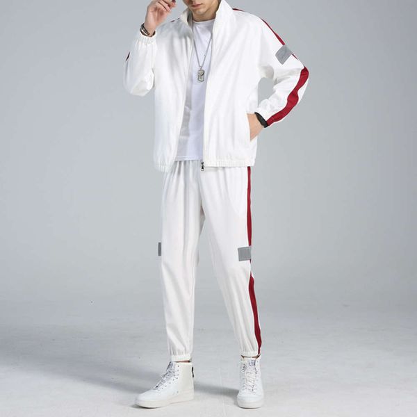 men's spring and autumn jacket two piece set korean casual leggings fashion trend outdoor sports suit, Gray
men's spring and autumn jacket two piece set korean casual leggings fashion trend outdoor sports suit, Gray