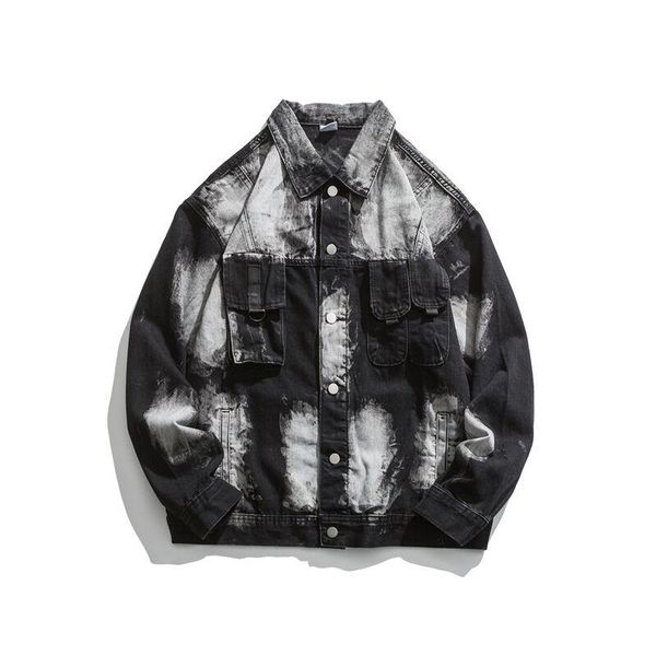 men's jackets spring autumn punk denim jacket personalized tie dye style casual top, Black;brown
men's jackets spring autumn punk denim jacket personalized tie dye style casual top, Black;brown