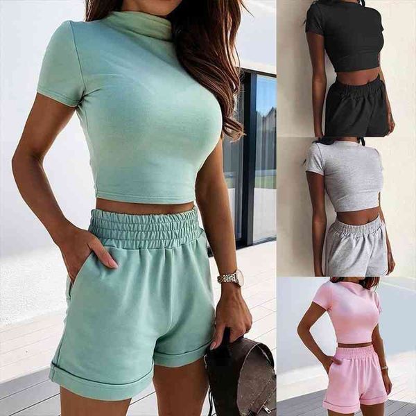 2pcs solid color short women tracksuits two piece set outfits casual cropped t shirt crop loose shorts 2, Gray
2pcs solid color short women tracksuits two piece set outfits casual cropped t shirt crop loose shorts 2, Gray