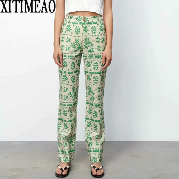 za retro printing long trousers lady streetwear pants casual straight women loose xitimeao 210604, Black;white
za retro printing long trousers lady streetwear pants casual straight women loose xitimeao 210604, Black;white
