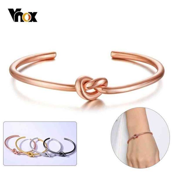 vnox chic knot bangle for women 585 rose gold tone stainless steel vintage simple cuff bracelet trendy classic tie pulseira, Black
vnox chic knot bangle for women 585 rose gold tone stainless steel vintage simple cuff bracelet trendy classic tie pulseira, Black