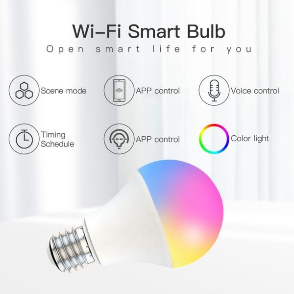 bulbs e27/b22 led smart wifi bulb dimming light lamp rgb+cct spotlight voice control work with alexa google home
bulbs e27/b22 led smart wifi bulb dimming light lamp rgb+cct spotlight voice control work with alexa google home