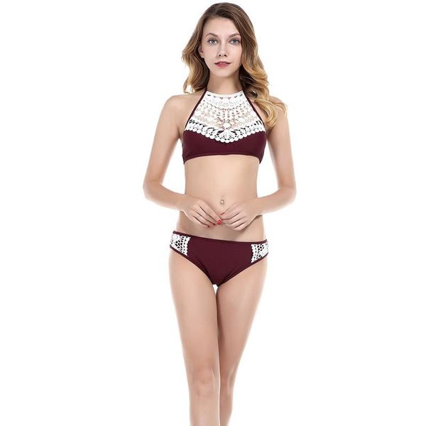 women's swimwear lace thong bikini set women bathing suit female brazilian micro push up swimsuit high neck halter beachwear, White;black
women's swimwear lace thong bikini set women bathing suit female brazilian micro push up swimsuit high neck halter beachwear, White;black