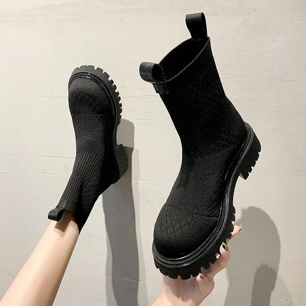 boots autumn style women's socks thick-soled thick short stretch cloth shoes luxury, Black
boots autumn style women's socks thick-soled thick short stretch cloth shoes luxury, Black