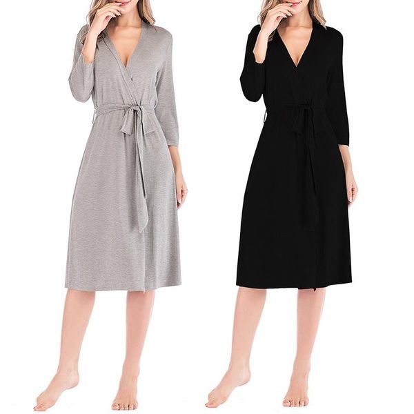 2021 autumn women's 7-sleeve solid knitted loose and comfortable v-neck nightgown multi colour, Black;red
2021 autumn women's 7-sleeve solid knitted loose and comfortable v-neck nightgown multi colour, Black;red