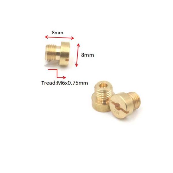 motorcycle fuel system carburetor 6mm m6 thread main jet for dellorto carb injector nozzle size 50 to 200 
motorcycle fuel system carburetor 6mm m6 thread main jet for dellorto carb injector nozzle size 50 to 200