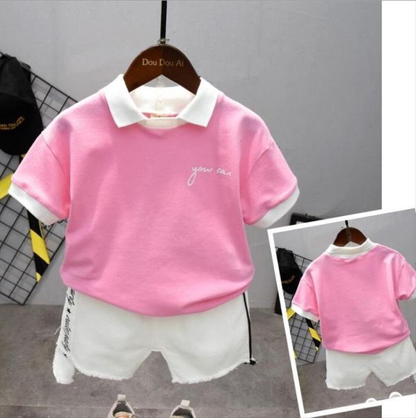 summer children clothing sets toddler boys pink lapel t shirt shorts 2pcs kids casual clothes sport suit, White
summer children clothing sets toddler boys pink lapel t shirt shorts 2pcs kids casual clothes sport suit, White