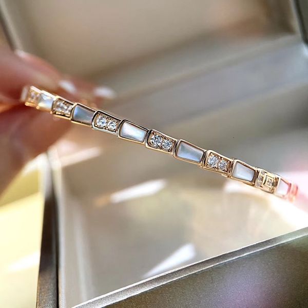 bangles bracelet baojia white fritillaria snake bone women's 18k rose gold plated diamond ring jewelry, Black
bangles bracelet baojia white fritillaria snake bone women's 18k rose gold plated diamond ring jewelry, Black
