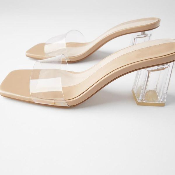 new women's shoes natural color plastic shoes heel muller high heel transparent fashion sandals open toe, Black
new women's shoes natural color plastic shoes heel muller high heel transparent fashion sandals open toe, Black