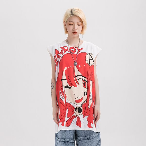 2021 new sleeveless vest summer kawaii clothes funny women harajuku oversized japanese cartoon streetwear shirt clothing 01p2, White
2021 new sleeveless vest summer kawaii clothes funny women harajuku oversized japanese cartoon streetwear shirt clothing 01p2, White