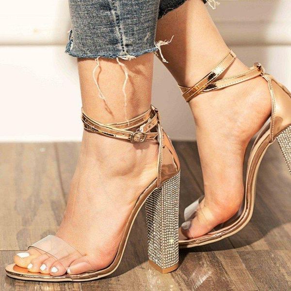 sandals summer women fashion thick high heels bling rhinestone shoes ladies buckle clear size 41, Black
sandals summer women fashion thick high heels bling rhinestone shoes ladies buckle clear size 41, Black