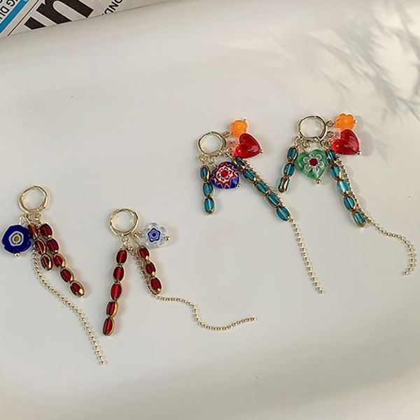 hoop & huggie fun cute glass flower beaded tassel earrings for women teen ins design korean fashion jewelry trendy gift boucle oreille femme, Golden;silver
hoop & huggie fun cute glass flower beaded tassel earrings for women teen ins design korean fashion jewelry trendy gift boucle oreille femme, Golden;silver