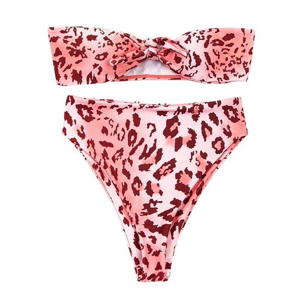 two-piece suits women 2pcs bikini set tie knot tube high waisted thong leopard swimsuit
two-piece suits women 2pcs bikini set tie knot tube high waisted thong leopard swimsuit