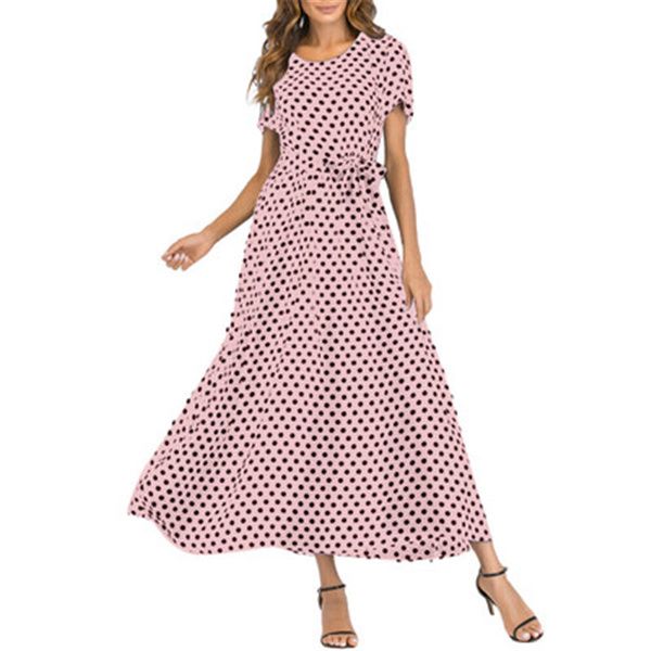 plus size dresses dress women summer short sleeve polka print boho beach belted ladies tunic loose oversized maxi long skirt, Black
plus size dresses dress women summer short sleeve polka print boho beach belted ladies tunic loose oversized maxi long skirt, Black