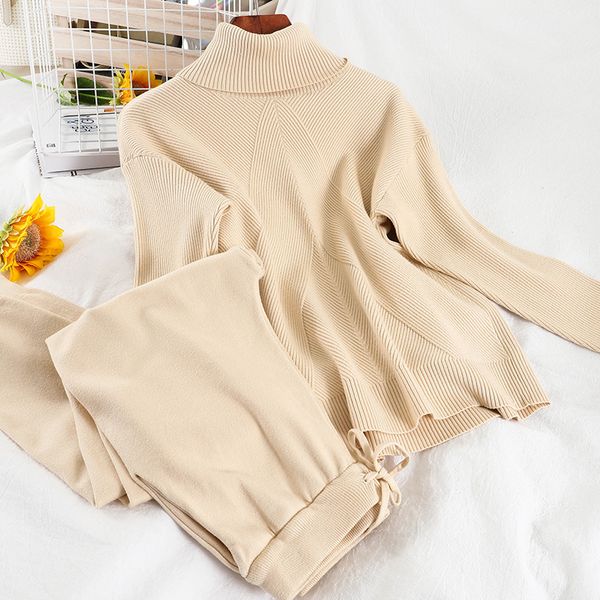 2021 New Arrival of Winter Long Sleeve High Collar Knitted Sweater Elastic Pants Two Female Ensemble Pieces Pja3, Gray
2021 New Arrival of Winter Long Sleeve High Collar Knitted Sweater Elastic Pants Two Female Ensemble Pieces Pja3, Gray