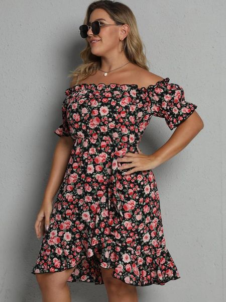 plus size dresses 2021 fashion summer holiday beach dress women slash neck short sleeve floral ruffles irregular midi, Black
plus size dresses 2021 fashion summer holiday beach dress women slash neck short sleeve floral ruffles irregular midi, Black