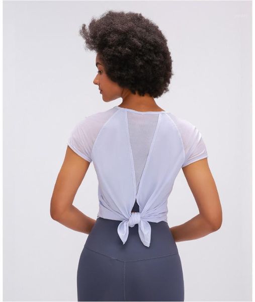 yoga outfits summer solid color back waist strap short sleeve lightweight breathable moisture wicking sports fitness, White;red
yoga outfits summer solid color back waist strap short sleeve lightweight breathable moisture wicking sports fitness, White;red