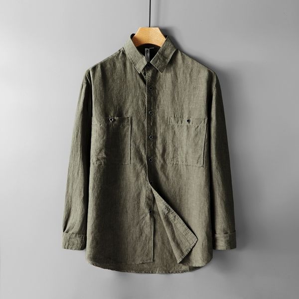 2021 new brand linen solid green mens fashion long-sleeved shirt for men casual autumn shirts male camisa chemise wijp, White;black
2021 new brand linen solid green mens fashion long-sleeved shirt for men casual autumn shirts male camisa chemise wijp, White;black