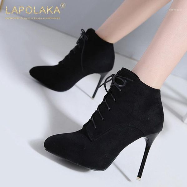 boots lapolaka 2021 design lace up ankle woman shoes thin high heels zip party fetish ladies female1, Black
boots lapolaka 2021 design lace up ankle woman shoes thin high heels zip party fetish ladies female1, Black
