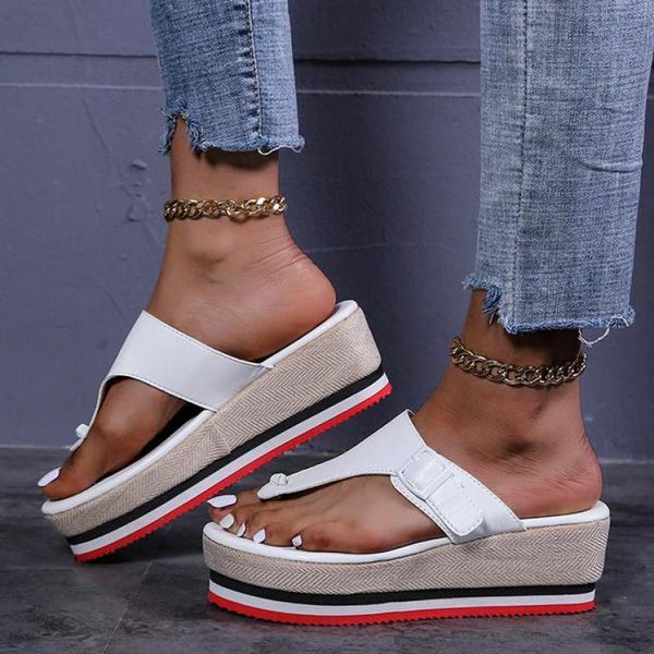 slippers european and american large size shoes 2021 summer color slope heel platform sandals women's flip-flops, Black
slippers european and american large size shoes 2021 summer color slope heel platform sandals women's flip-flops, Black