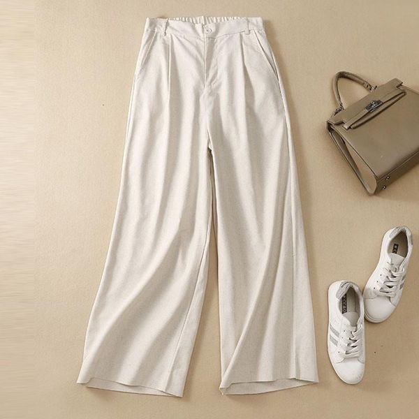 women's pants & capris women summer cotton linen casual ankle-length 2021 vintage style loose female wide leg s3787, Black;white
women's pants & capris women summer cotton linen casual ankle-length 2021 vintage style loose female wide leg s3787, Black;white