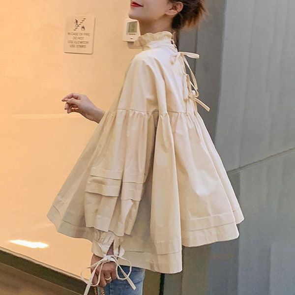 women's polos korean style woman blouse daily elegant buff bow loose causal shirts 2021 summer bohemian high street beach femme fashion, White
women's polos korean style woman blouse daily elegant buff bow loose causal shirts 2021 summer bohemian high street beach femme fashion, White