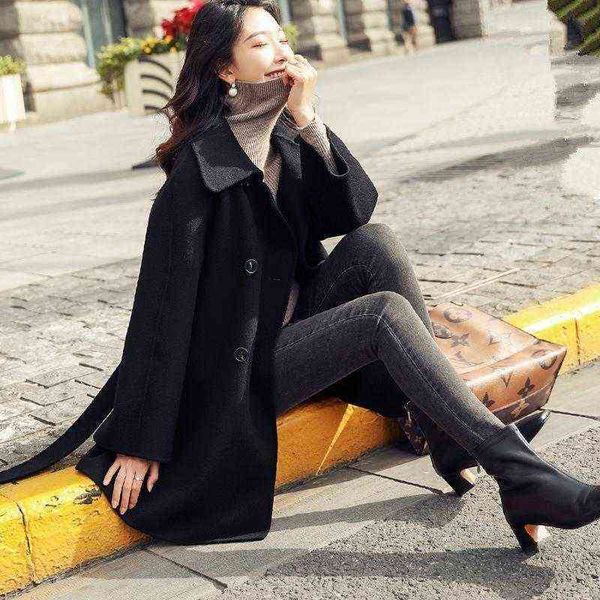06# winter thickened small tweed coat women's loose black medium length hepburn woolen
06# winter thickened small tweed coat women's loose black medium length hepburn woolen
