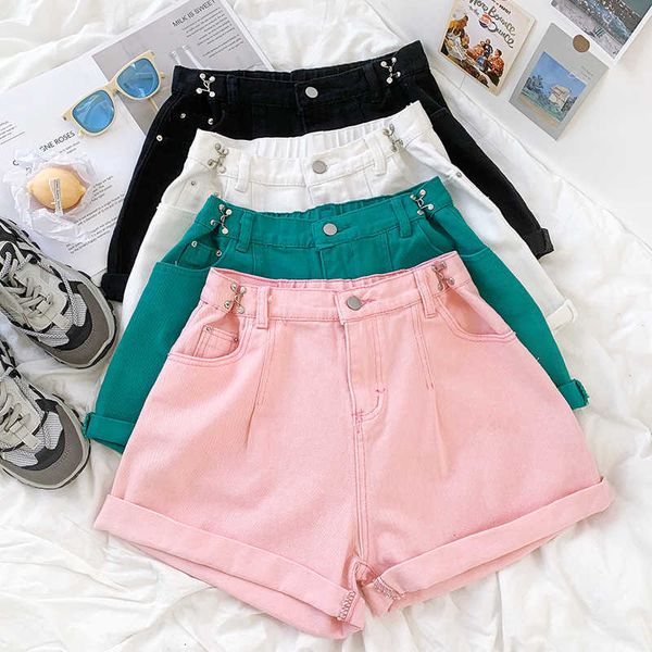 women's shorts vintage basic denim women summer high waist casual loose fashion girls roll up hem jeans female pink black white gr, White;black
women's shorts vintage basic denim women summer high waist casual loose fashion girls roll up hem jeans female pink black white gr, White;black