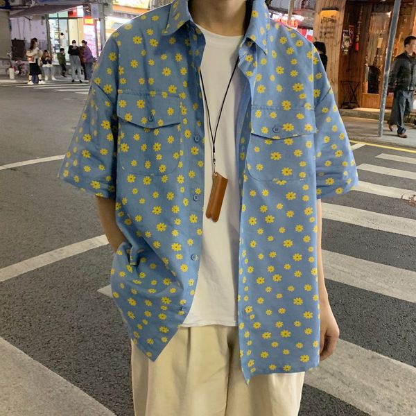 2021 new men's short sleeve hawaiian flower printing wash denim shirt french cuff mens fashion shirts camisa masculina -2xl jorf, White
2021 new men's short sleeve hawaiian flower printing wash denim shirt french cuff mens fashion shirts camisa masculina -2xl jorf, White