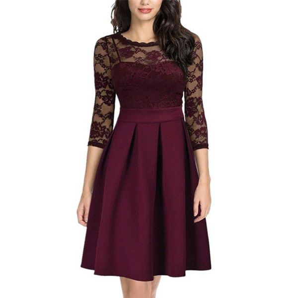 casual dresses backless lace dress women vintage patchwork slim solid plus size female perspective mesh party vestidos, Black;gray
casual dresses backless lace dress women vintage patchwork slim solid plus size female perspective mesh party vestidos, Black;gray