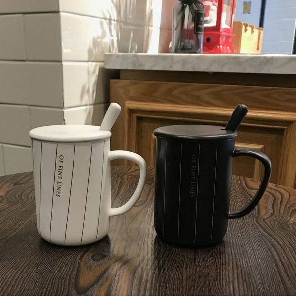 mugs 450 ml white/black home morning breakfast water milk ceramic mug office coffee juice cups with spoon 0409-1
mugs 450 ml white/black home morning breakfast water milk ceramic mug office coffee juice cups with spoon 0409-1