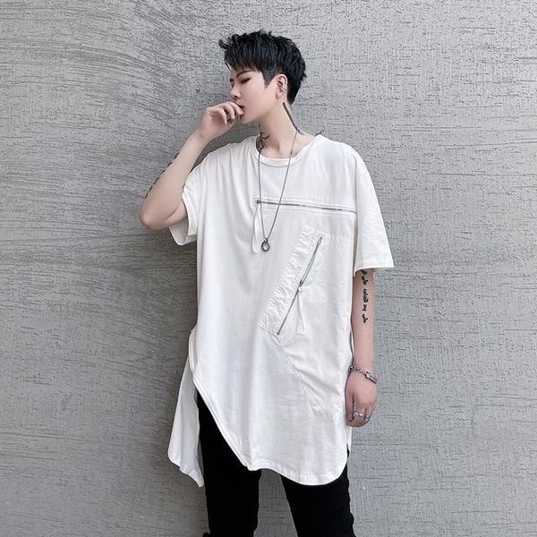 men's t-shirts summer dress dark black ins personalized zipper decoration korean men loose casual short sleeve t-shirt hairstylist fash, White;black
men's t-shirts summer dress dark black ins personalized zipper decoration korean men loose casual short sleeve t-shirt hairstylist fash, White;black