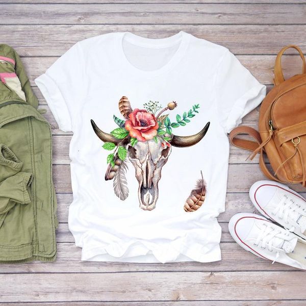 women feather heifer cow bull flower floral 90s beach print lady t-shirts womens graphic t shirt ladies female tee t-shirt, White
women feather heifer cow bull flower floral 90s beach print lady t-shirts womens graphic t shirt ladies female tee t-shirt, White