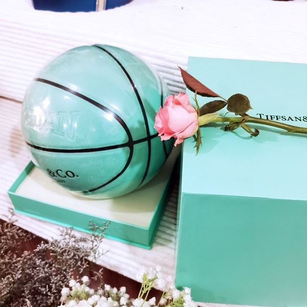 basketball blue size 7 pu moisture absorption tiffany box version size 5 children's lettering gift