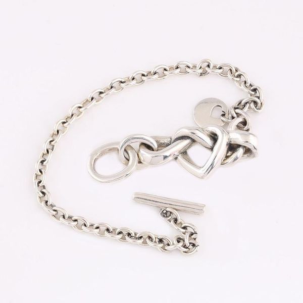 link, chain authentic s925 knotted heart bracelet bangle for women fit diy jewelry, Black
link, chain authentic s925 knotted heart bracelet bangle for women fit diy jewelry, Black