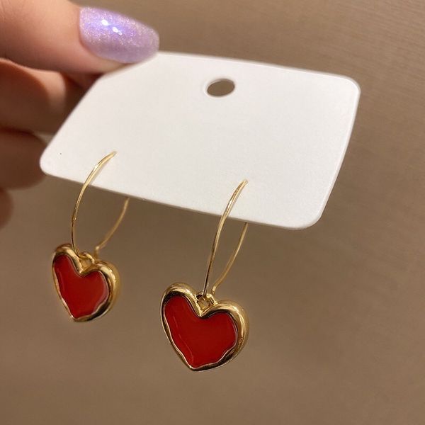 version east korean gate earrings new simple wine red love women's net red same fashion earrings women, Golden
version east korean gate earrings new simple wine red love women's net red same fashion earrings women, Golden