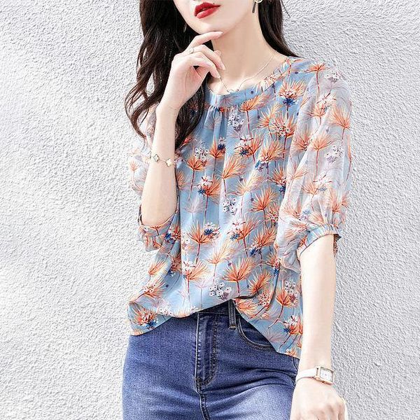 women's blouses & shirts printed chiffon shirt summer for teenage girls woman fashion 2021 elegant, White
women's blouses & shirts printed chiffon shirt summer for teenage girls woman fashion 2021 elegant, White
