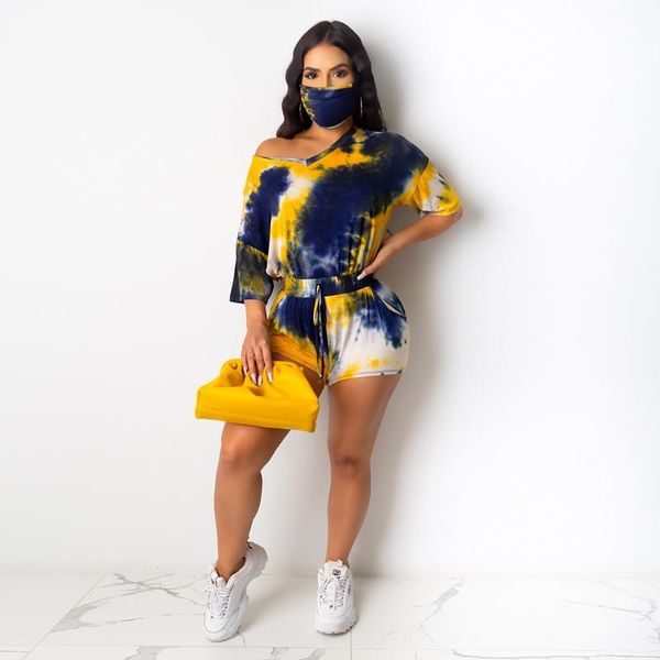 women's tracksuits donsignet fashion suit summer casual v-neck pullover tie-dye printing home sports shorts two-piece, Gray
women's tracksuits donsignet fashion suit summer casual v-neck pullover tie-dye printing home sports shorts two-piece, Gray